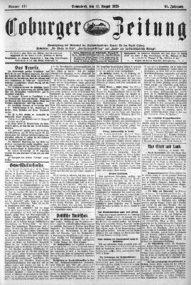 Coburger Zeitung Samstag 15. August 1925