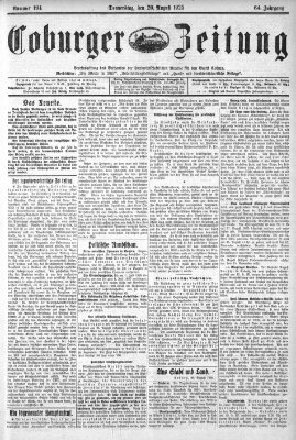 Coburger Zeitung Donnerstag 20. August 1925