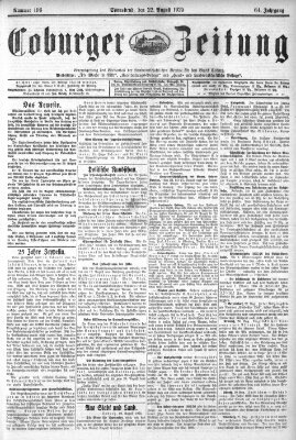 Coburger Zeitung Samstag 22. August 1925