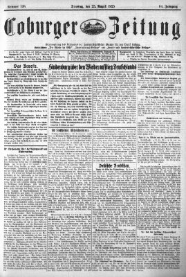 Coburger Zeitung Dienstag 25. August 1925