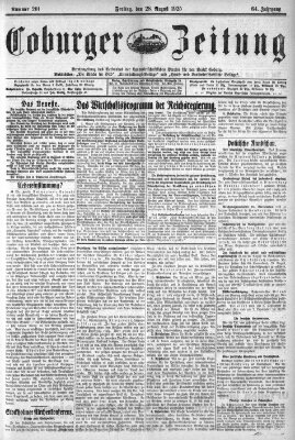 Coburger Zeitung Freitag 28. August 1925