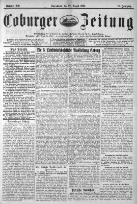 Coburger Zeitung Samstag 29. August 1925