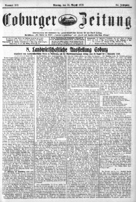 Coburger Zeitung Montag 31. August 1925