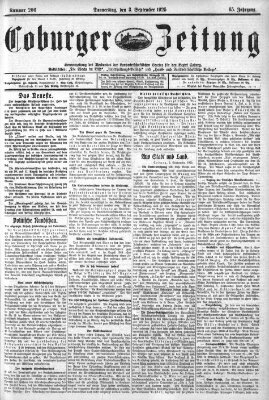 Coburger Zeitung Donnerstag 3. September 1925