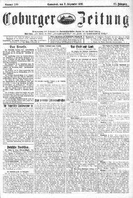 Coburger Zeitung Samstag 5. September 1925