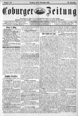 Coburger Zeitung Dienstag 8. September 1925