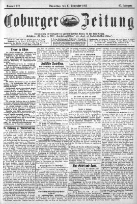 Coburger Zeitung Donnerstag 10. September 1925