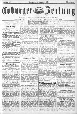 Coburger Zeitung Monday 14. September 1925