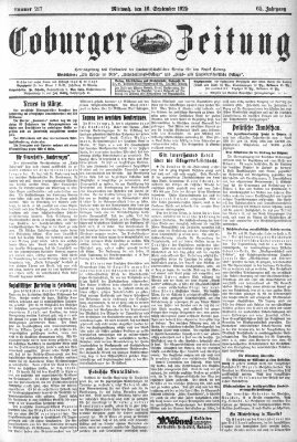 Coburger Zeitung Mittwoch 16. September 1925