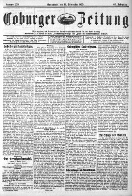 Coburger Zeitung Samstag 19. September 1925