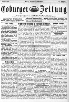 Coburger Zeitung Montag 28. September 1925