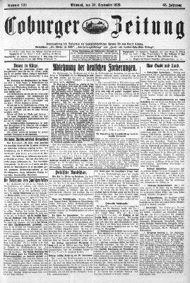 Coburger Zeitung Mittwoch 30. September 1925