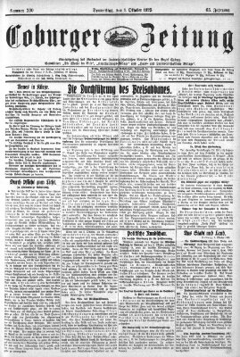 Coburger Zeitung Donnerstag 1. Oktober 1925