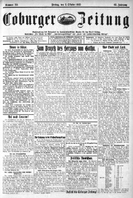 Coburger Zeitung Freitag 2. Oktober 1925