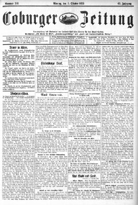 Coburger Zeitung Montag 5. Oktober 1925