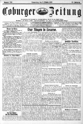 Coburger Zeitung Donnerstag 8. Oktober 1925