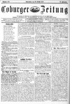 Coburger Zeitung Samstag 10. Oktober 1925