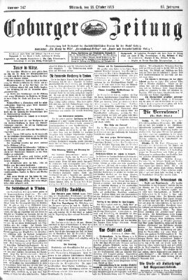 Coburger Zeitung Mittwoch 21. Oktober 1925