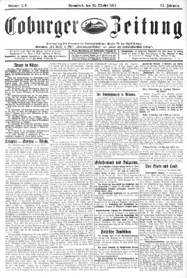 Coburger Zeitung Samstag 24. Oktober 1925