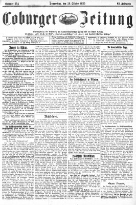 Coburger Zeitung Donnerstag 29. Oktober 1925