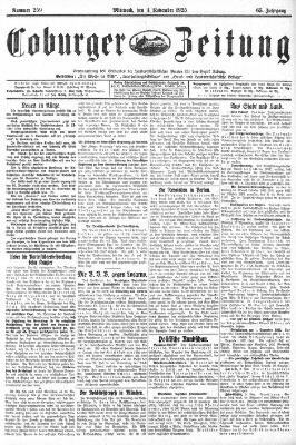 Coburger Zeitung Mittwoch 4. November 1925