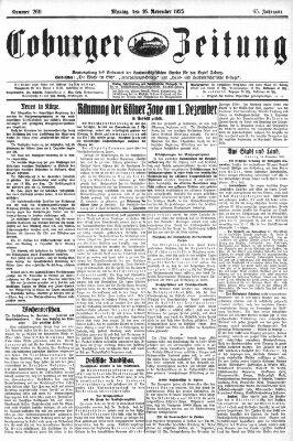 Coburger Zeitung Montag 16. November 1925