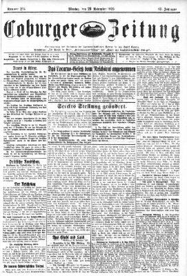 Coburger Zeitung Montag 23. November 1925