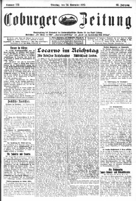 Coburger Zeitung Dienstag 24. November 1925