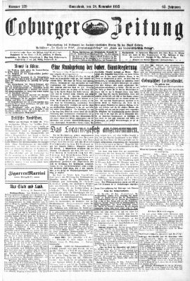 Coburger Zeitung Samstag 28. November 1925