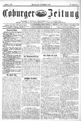 Coburger Zeitung Freitag 4. Dezember 1925