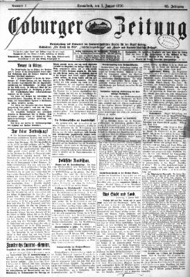 Coburger Zeitung Samstag 2. Januar 1926