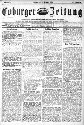 Coburger Zeitung Dienstag 2. Februar 1926