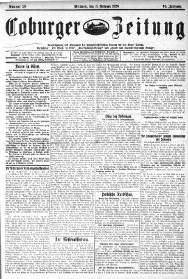 Coburger Zeitung Mittwoch 3. Februar 1926