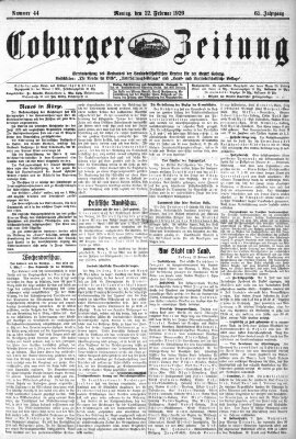Coburger Zeitung Montag 22. Februar 1926