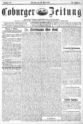 Coburger Zeitung Dienstag 23. März 1926