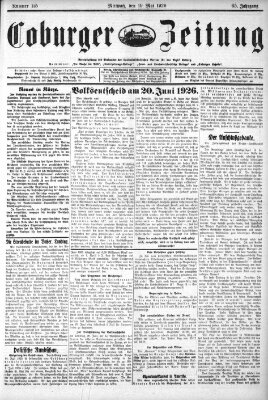 Coburger Zeitung Wednesday 19. May 1926