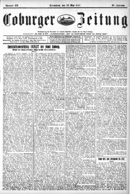 Coburger Zeitung Samstag 29. Mai 1926