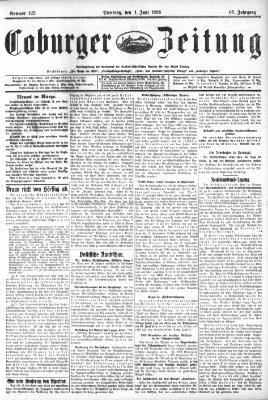 Coburger Zeitung Dienstag 1. Juni 1926