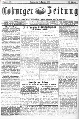 Coburger Zeitung Dienstag 21. Dezember 1926