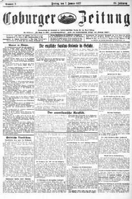 Coburger Zeitung Freitag 7. Januar 1927