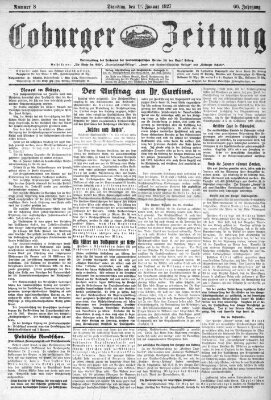 Coburger Zeitung Dienstag 11. Januar 1927