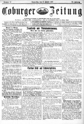 Coburger Zeitung Donnerstag 13. Januar 1927