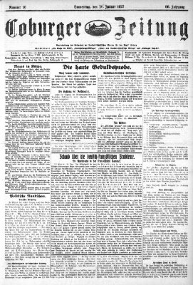 Coburger Zeitung Donnerstag 20. Januar 1927