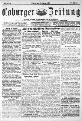 Coburger Zeitung Friday 21. January 1927