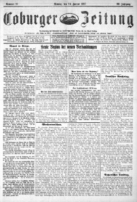 Coburger Zeitung Montag 24. Januar 1927