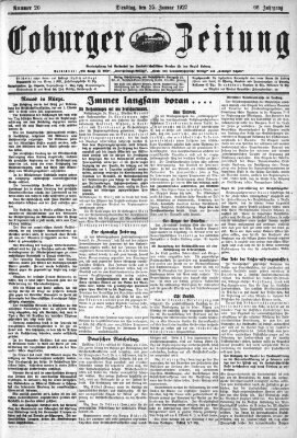 Coburger Zeitung Dienstag 25. Januar 1927