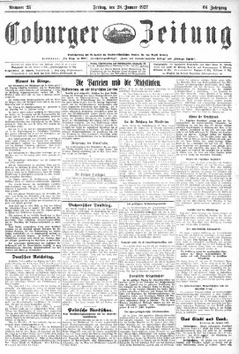 Coburger Zeitung Freitag 28. Januar 1927