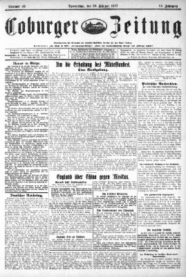 Coburger Zeitung Donnerstag 24. Februar 1927