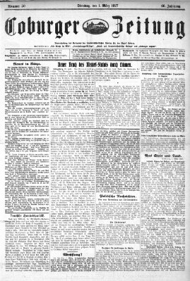 Coburger Zeitung Dienstag 1. März 1927