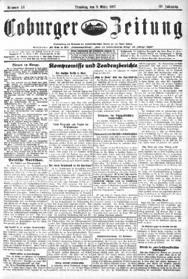 Coburger Zeitung Dienstag 8. März 1927